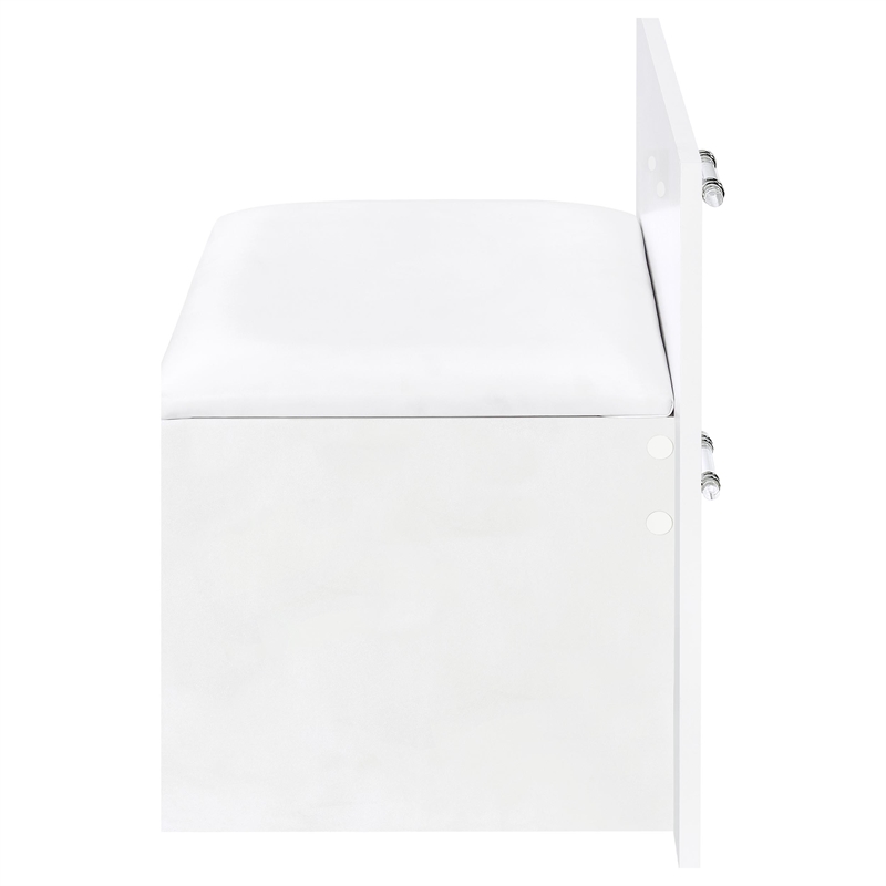 Pemberly Row 2-drawer Vanity Set with LED Mirror in White High Gloss
