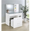 Pemberly Row 2-drawer Vanity Set with LED Mirror in White High Gloss