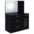 Pemberly Row 2-drawer Vanity Set with LED Mirror in Black High Gloss