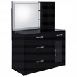 Pemberly Row 2-drawer Vanity Set with LED Mirror in Black High Gloss