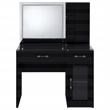 Pemberly Row 2-drawer Vanity Set with LED Mirror in Black High Gloss