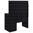 Pemberly Row 2-drawer Vanity Set with LED Mirror in Black High Gloss