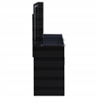 Pemberly Row 2-drawer Vanity Set with LED Mirror in Black High Gloss