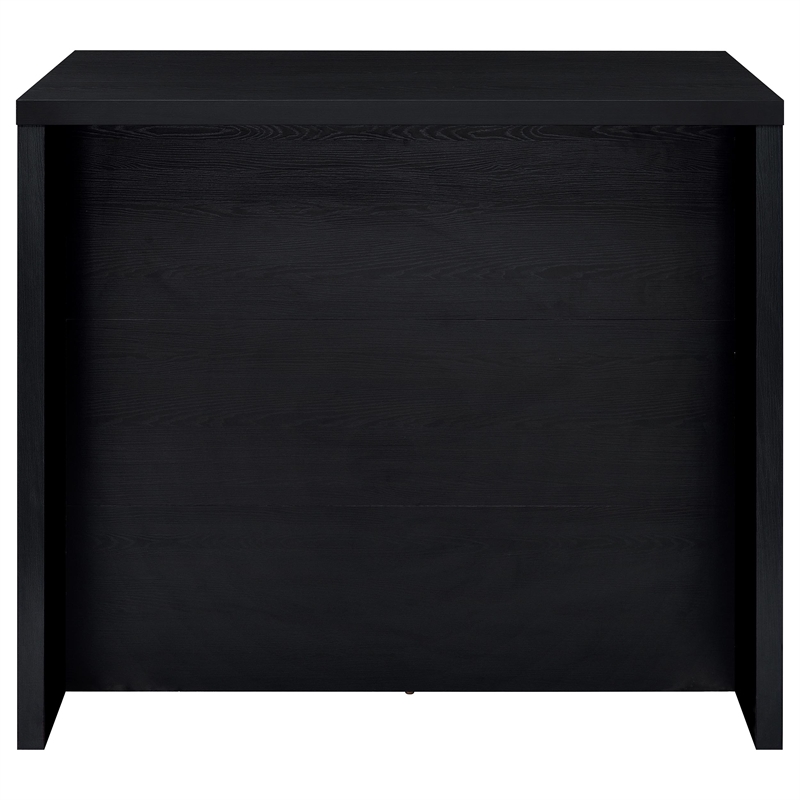 Pemberly Row 12-Bottle Engineered Wood Freestanding Home Bar in Black