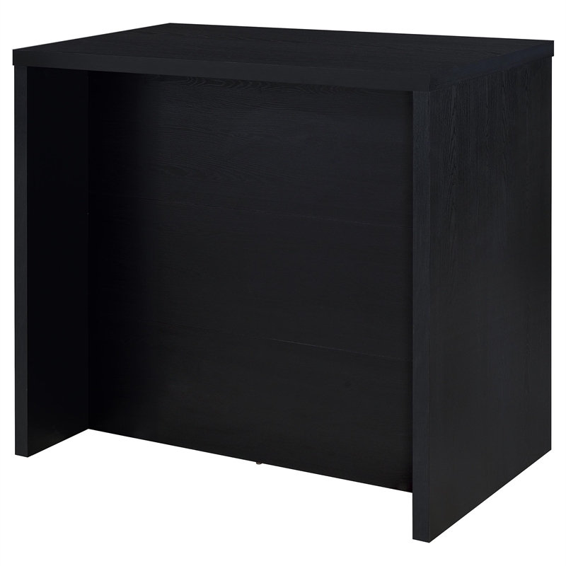 Pemberly Row 12-Bottle Engineered Wood Freestanding Home Bar in Black