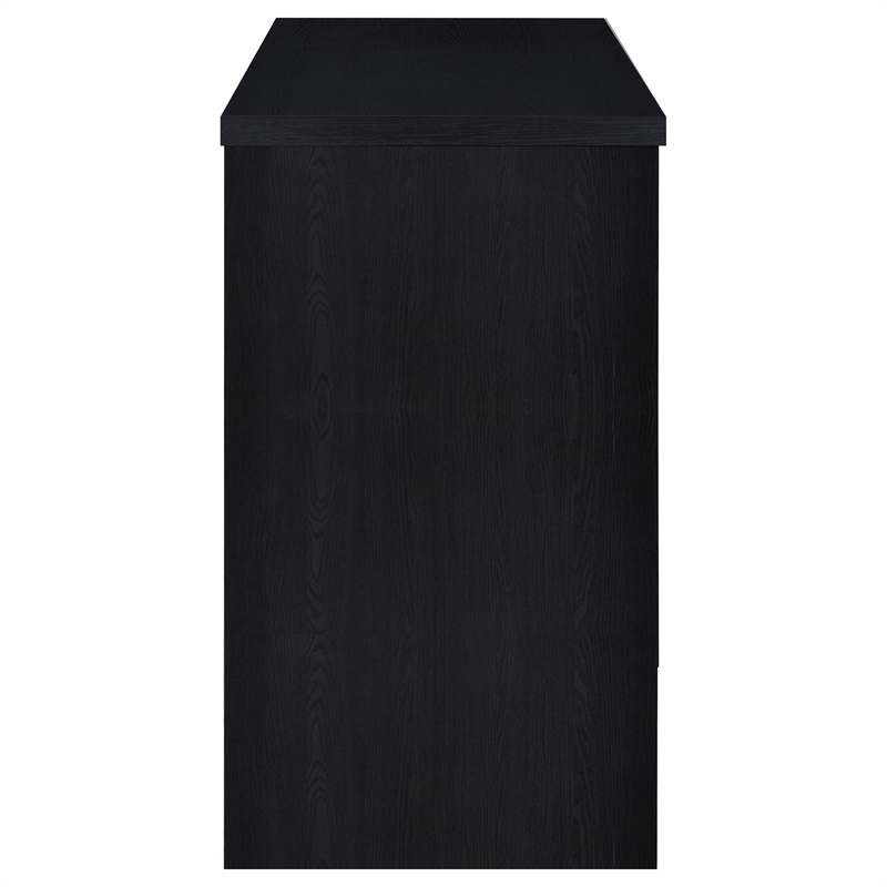 Pemberly Row 12-Bottle Engineered Wood Freestanding Home Bar in Black