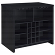 Pemberly Row 12-Bottle Engineered Wood Freestanding Home Bar in Black