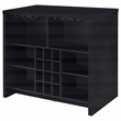 Pemberly Row 12-Bottle Engineered Wood Freestanding Home Bar in Black