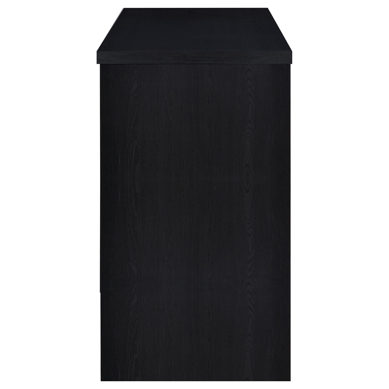 Pemberly Row 12-Bottle Engineered Wood Freestanding Home Bar in Black