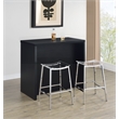 Pemberly Row 12-Bottle Engineered Wood Freestanding Home Bar in Black