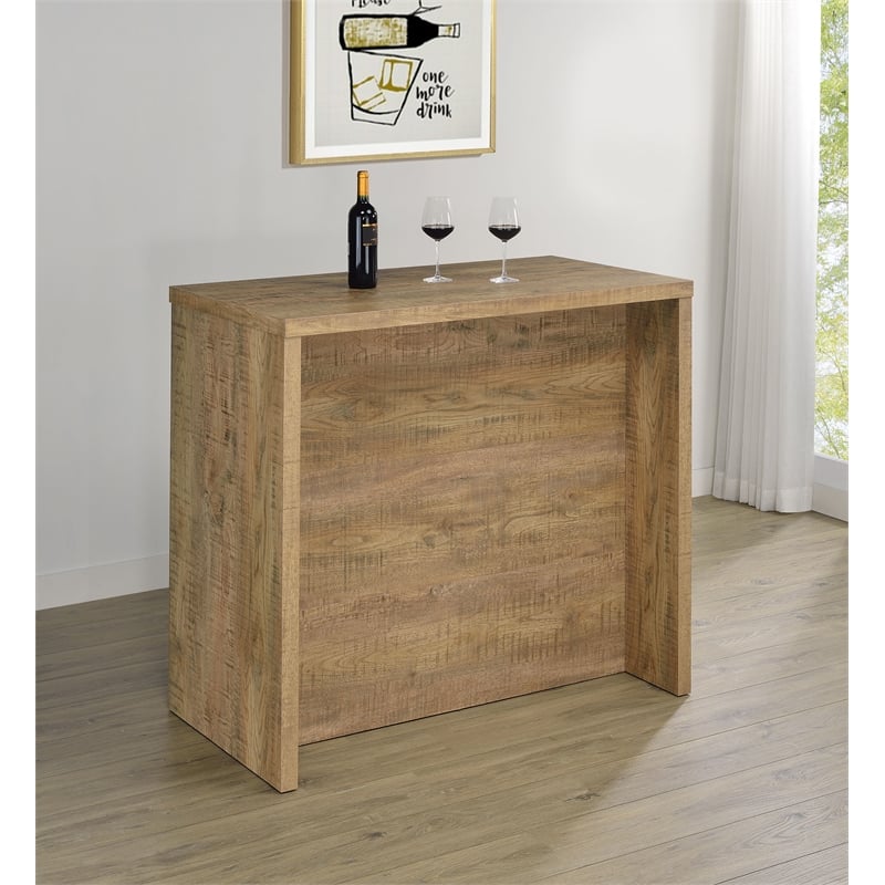 Pemberly Row 12-Bottle Engineered Wood Freestanding Home Bar in Mango
