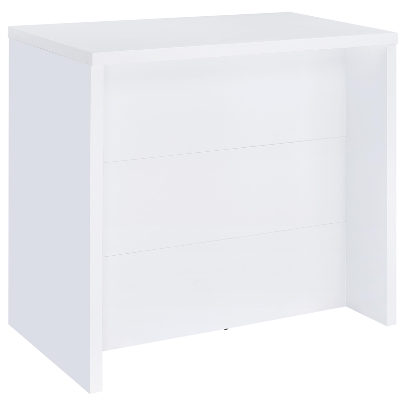 Pemberly Row 12-Bottle Engineered Wood Freestanding Home Bar in White