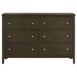 Pemberly Row 6-drawer Rubberwood Dresser Cabinet in Dark Cocoa