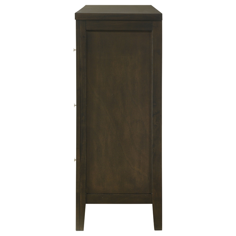 Pemberly Row 6-drawer Rubberwood Dresser Cabinet in Dark Cocoa
