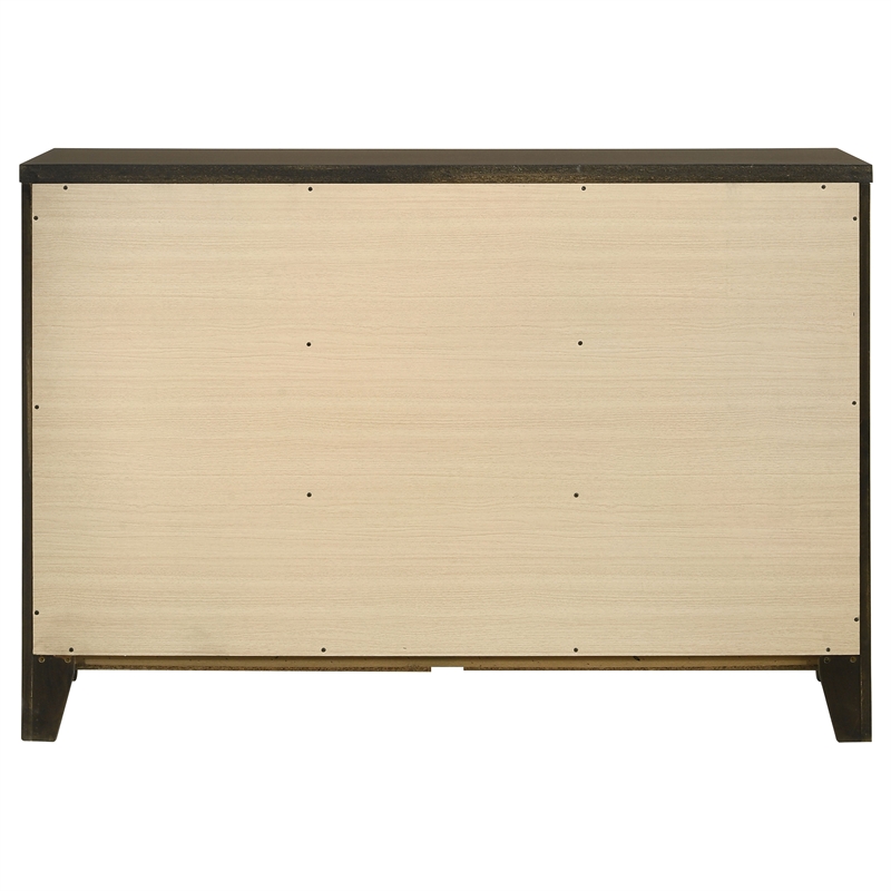 Pemberly Row 6-drawer Rubberwood Dresser Cabinet in Dark Cocoa