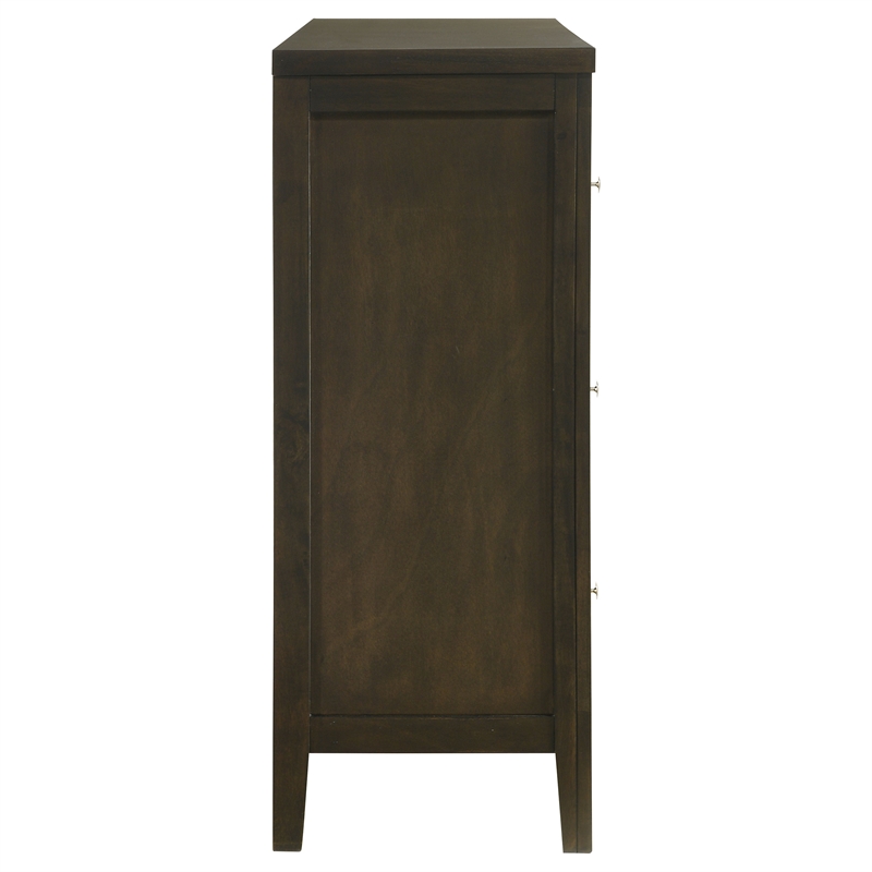 Pemberly Row 6-drawer Rubberwood Dresser Cabinet in Dark Cocoa