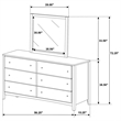 Pemberly Row 6-drawer Rubberwood Dresser and Mirror Set in Dark Cocoa