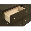 Pemberly Row 6-drawer Rubberwood Dresser and Mirror Set in Dark Cocoa