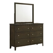 Pemberly Row 6-drawer Rubberwood Dresser and Mirror Set in Dark Cocoa