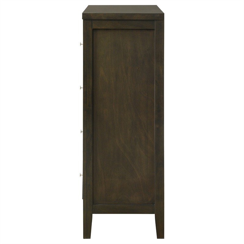 Pemberly Row 4-drawer Rubberwood Chest of Drawers in Dark Cocoa