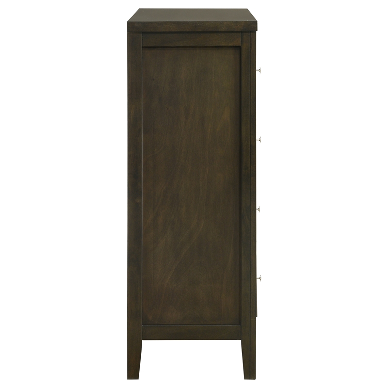 Pemberly Row 4-drawer Rubberwood Chest of Drawers in Dark Cocoa