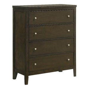 Pemberly Row 4-drawer Rubberwood Chest of Drawers in Dark Cocoa