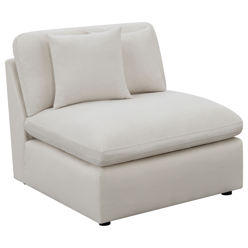 Pemberly Row 5-piece Upholstered Modular Sectional Sofa in Ivory