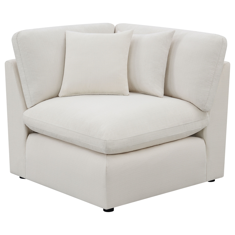 Pemberly Row 5-piece Upholstered Modular Sectional Sofa in Ivory