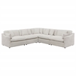 Pemberly Row 5-piece Upholstered Modular Sectional Sofa in Ivory