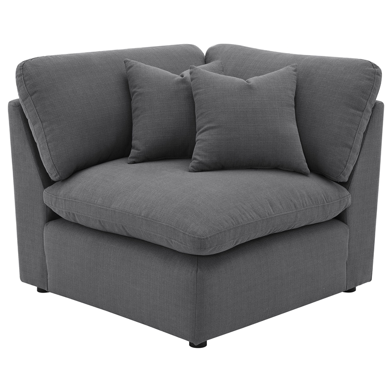 Pemberly Row 5-piece Upholstered Modular Sectional Sofa in Charcoal