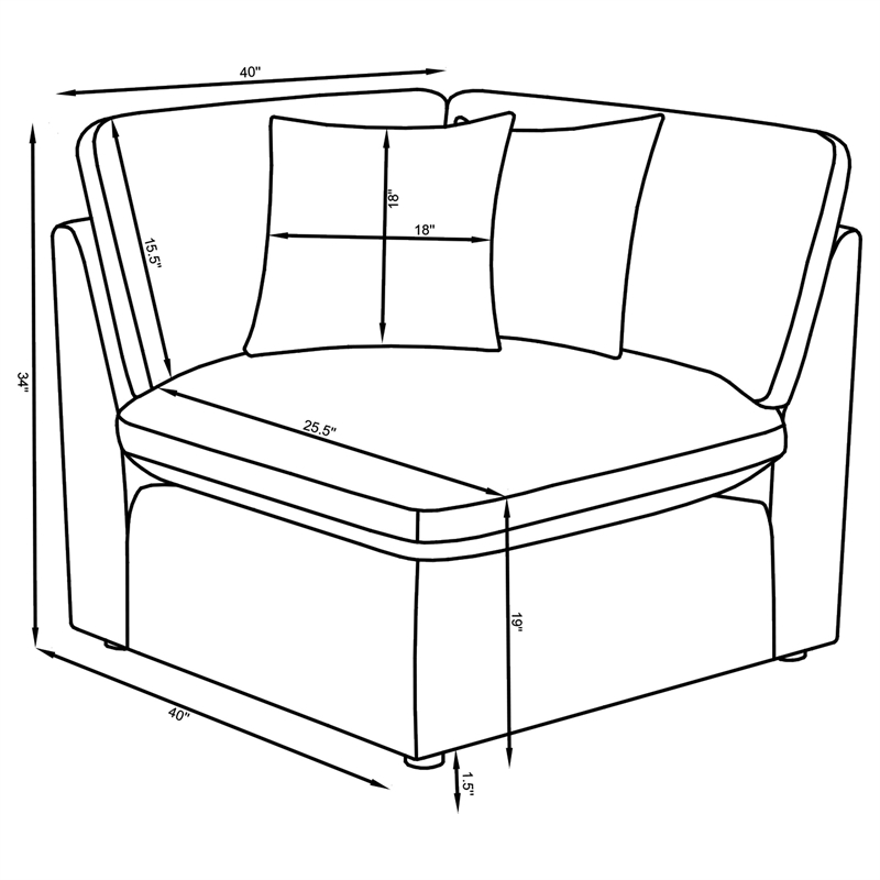 Pemberly Row 5-piece Upholstered Modular Sectional Sofa in Charcoal