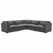 Pemberly Row 5-piece Upholstered Modular Sectional Sofa in Charcoal