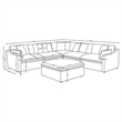 Pemberly Row 6-piece Upholstered Modular Sectional Sofa in Charcoal
