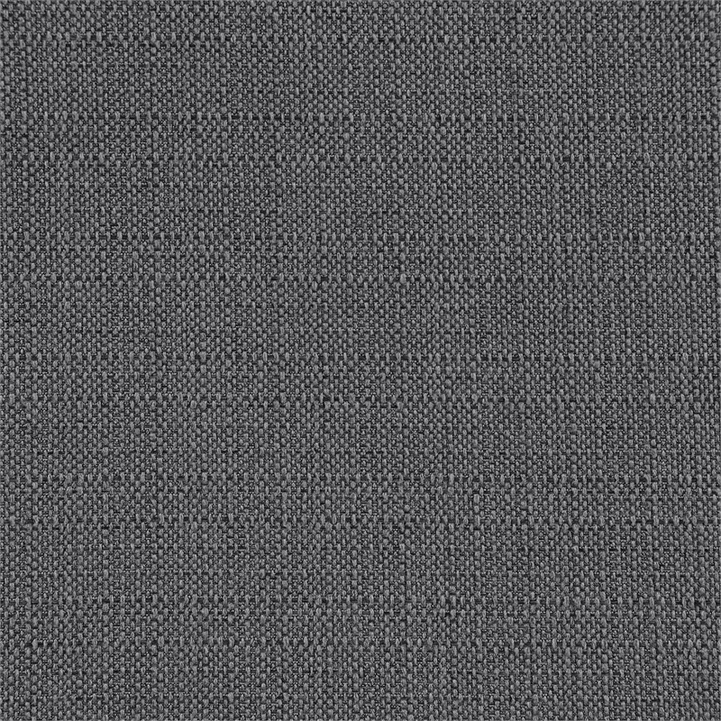 Pemberly Row Square Upholstered Fabric Ottoman with Wood Frame in Charcoal