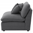 Pemberly Row Upholstered Fabric Armless Chair with Wood Frame in Charcoal