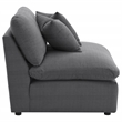 Pemberly Row Upholstered Fabric Armless Chair with Wood Frame in Charcoal