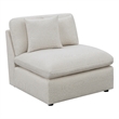 Pemberly Row Upholstered Fabric Armless Chair with Wood Frame in Ivory