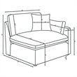 Pemberly Row 4-piece Upholstered Fabric Modular Sectional Sofa in Ivory
