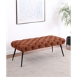 Pemberly Row Upholstered Tufted Bench with Metal Legs in Rust