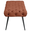 Pemberly Row Upholstered Tufted Bench with Metal Legs in Rust