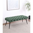 Pemberly Row Upholstered Button-Tufted Bench with Metal Legs in Teal