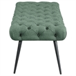 Pemberly Row Upholstered Button-Tufted Bench with Metal Legs in Teal