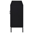 Pemberly Row 2-Door Arched Fluted Glass Accent Cabinet in Black