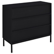 Pemberly Row 2-Door Arched Fluted Glass Accent Cabinet in Black