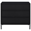 Pemberly Row 2-Door Arched Fluted Glass Accent Cabinet in Black