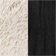 Pemberly Row Faux Fur Upholstered Chair with Solid Wood Arms in Latte