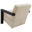 Pemberly Row Boucle Upholstered Accent Arm Chair with Wood Arms in Latte