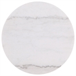 Pemberly Row 3-Piece Round White Marble Coffee Table Set in Greige