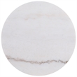 Pemberly Row Round White Marble Top Drum Base Side End Table in Honey Brown