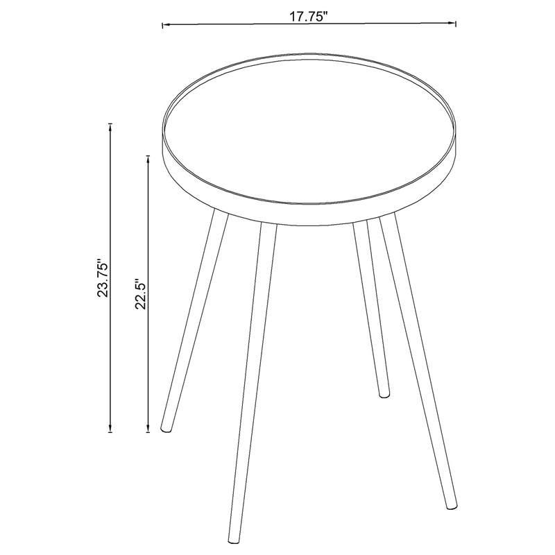 Pemberly Row 3-Piece Round Mirrored Coffee and End Table Set in Gold